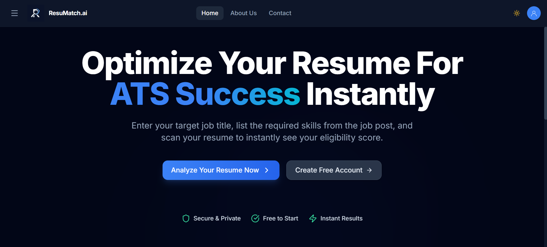 ResuMatch AI Dashboard